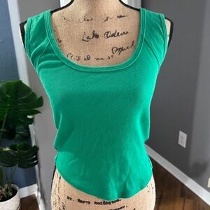 Free People We The Free Green Ribbed Tank Top Size Large